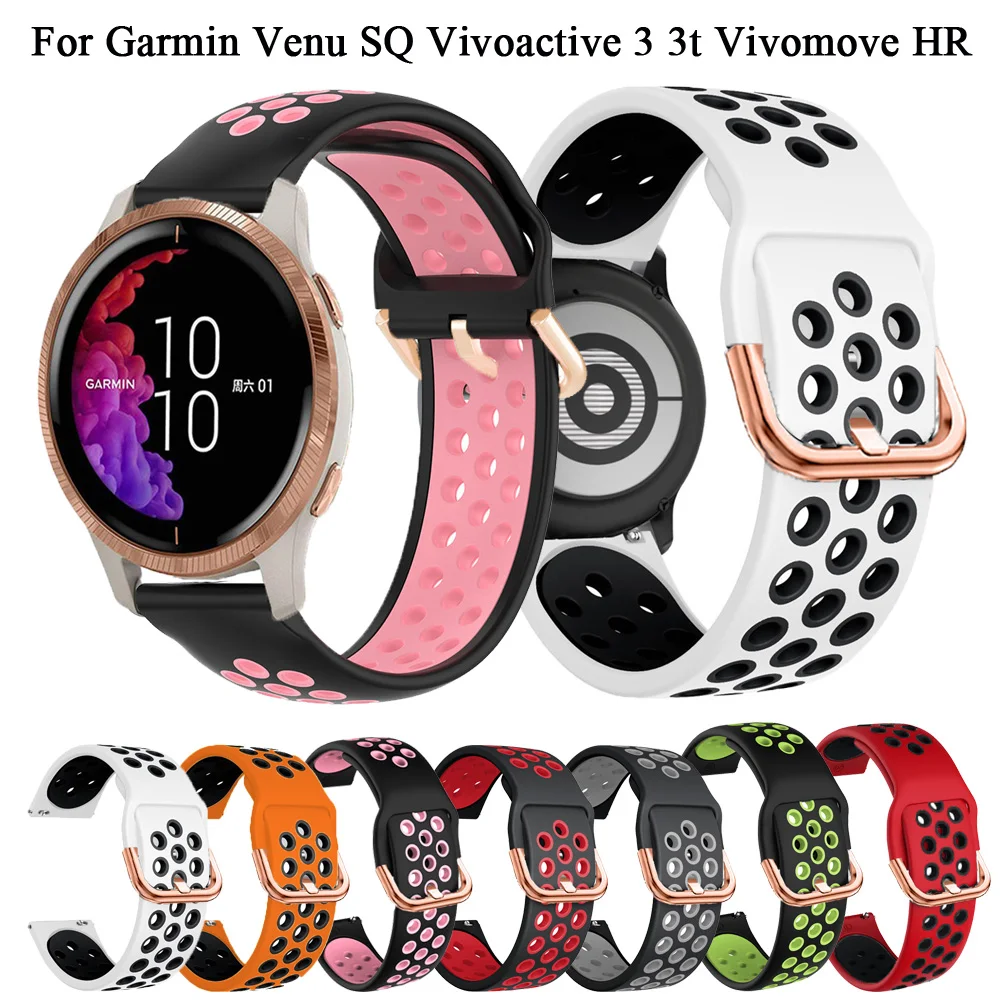

Ремешок 20 мм для смарт-часов Garmin CAME/CAME SQ Vivoactive 3 3t, силиконовый ремешок для смарт-часов Garmin Vivomove HR Move Luxe, браслет на запястье