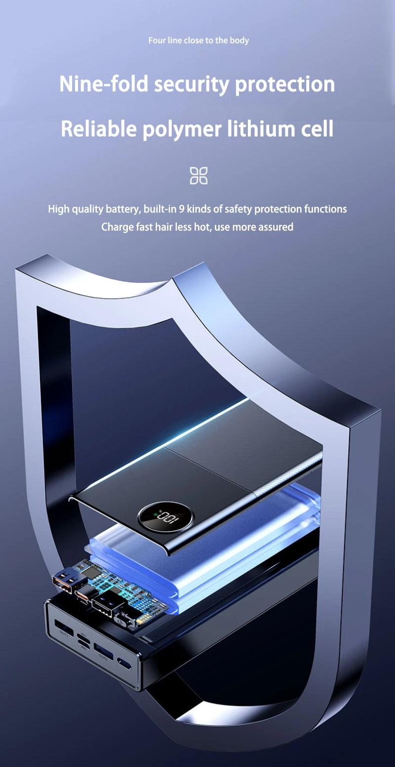 50000 mAh Fast Charging Power Bank Large Capacity Portable 66W Chargers With Four Cable Power Banks External Battery For Xiaomi