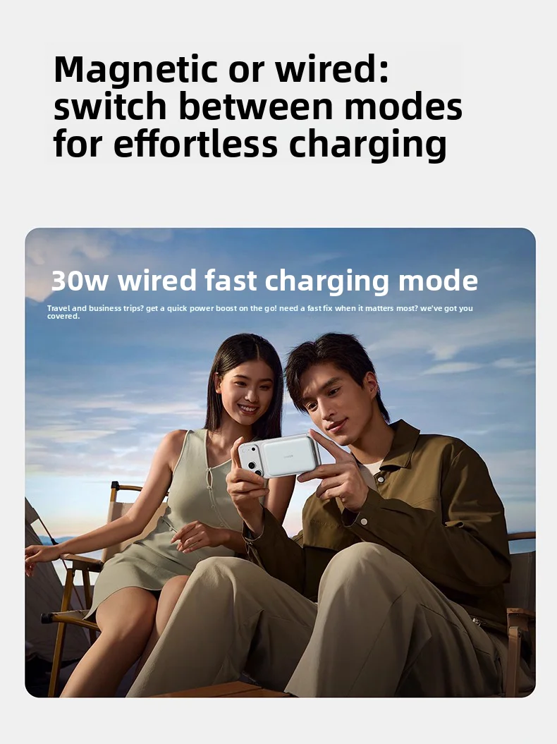 앵커 MagGo A1664 파워 뱅크 울트라 슬림 10000mAh 마그네틱 배터리 팩 7.5W 미니 휴대용 충전기 파워 뱅크 아이폰 삼성용