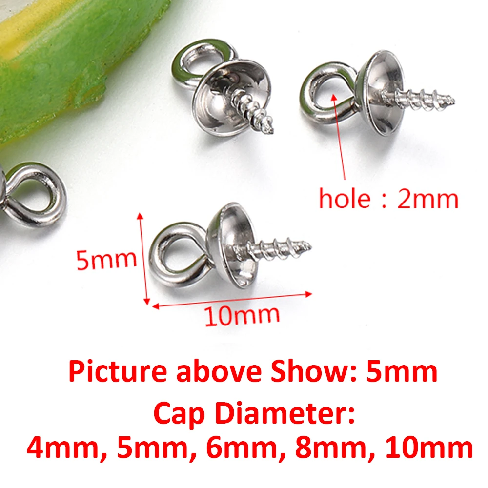 Silver/Gold plated screw eye pins bail pegs half drilled jewelry