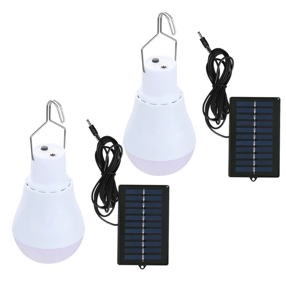 

Фонарь с солнечной батареей, лампочка, легко повесить, с металлическим крючком, идеально подходит для кемпинга, сада и наружного освещения, 2 упаковки