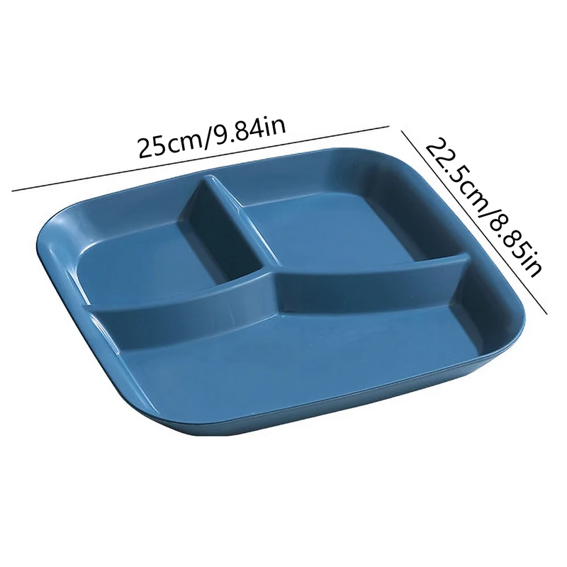 Food Fruit Salad Divided Plate Three-Grid Western Compartment Plate Diet Meal Plate Food Tray Kitchen Dinnerware 6