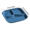 Food Fruit Salad Divided Plate Three-Grid Western Compartment Plate Diet Meal Plate Food Tray Kitchen Dinnerware 6
