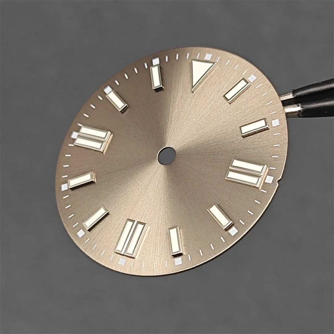 28.5mm Green Luminous Watch Dials Sunray Strips Nails No Date Watch Faces Replace Accessories for NH35/8215/2813/2836 Movements watch face accessories watch dial accessories