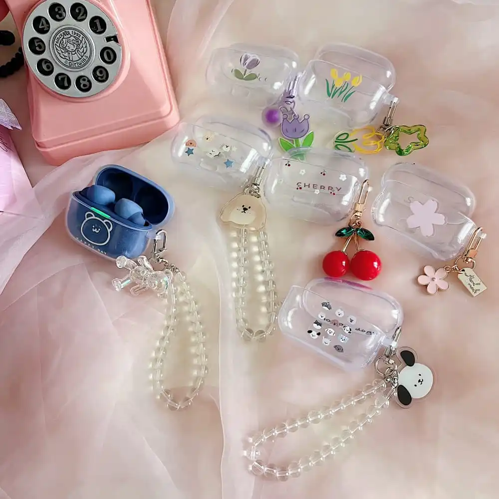 Cute Cartoon Puppy Auricolare Cover Per Sony Linkbuds S Scatola Di Ricarica Wireless Custodia Protettiva Trasparente Morbida Con Pendente Adorabile