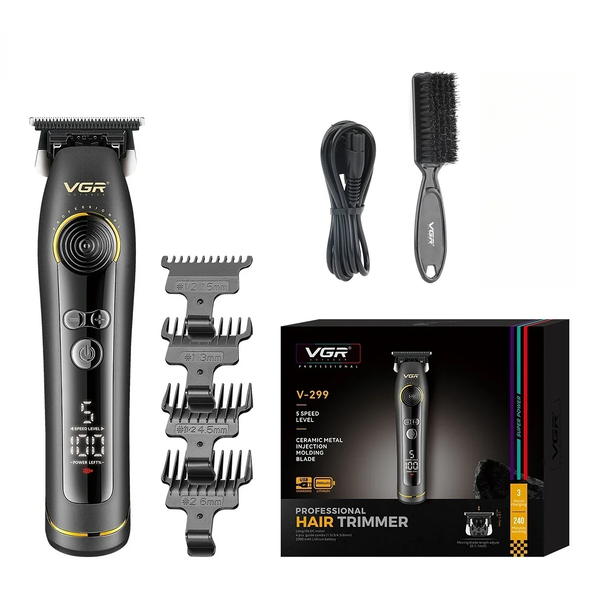 VGR ماكينة حلاقة احترافية ماكينة قص شعر لاسلكية ما...