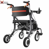 Déambulateur électrique multifonction léger et pliable, fauteuil roulant électrique avec siège pour personnes âgées 4