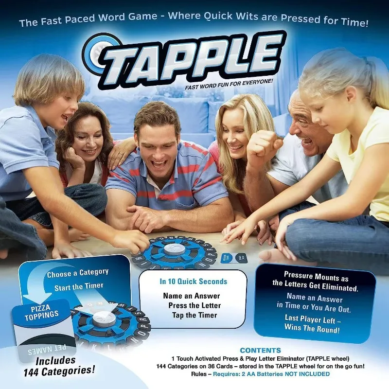 Children's Educational Table Toys English Spanish TAPPLE Crazy Alphabet Game Parent-child Interactive Turntable Toy Family Game 5