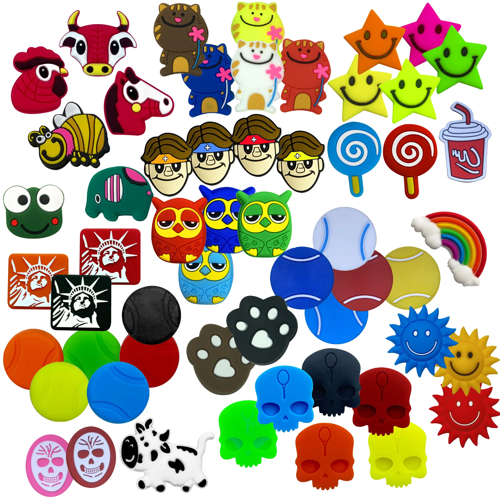 5/6/12/16 Pack Tennis Racket Shock Absorbers Animal Cartoon Racquet Dampeners Silicone Tennis Accessories Anti-Shock Vibration