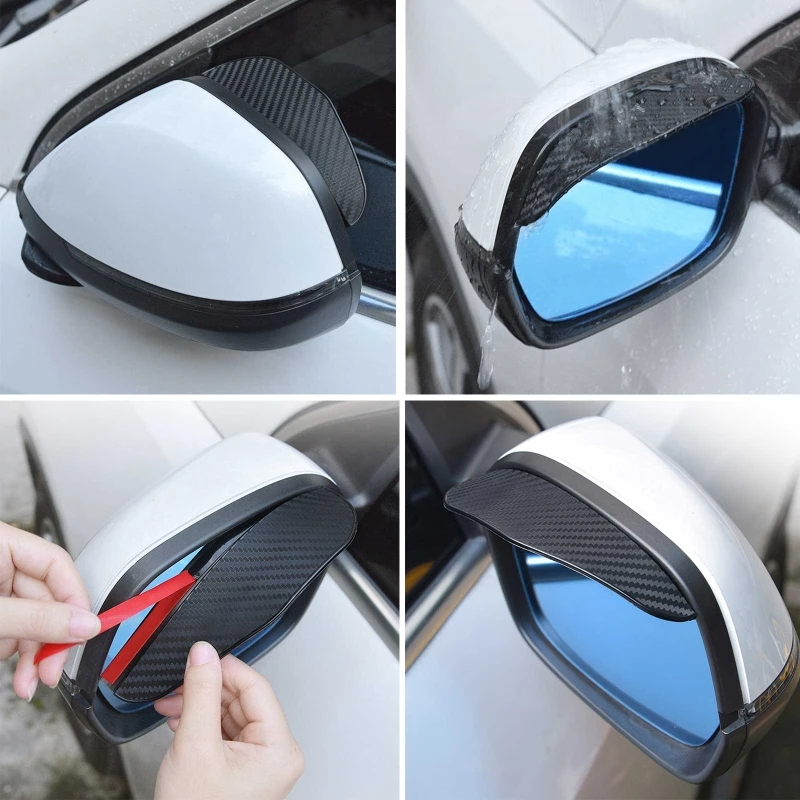 Rear View Side Mirror Rain Eyebrow Cover for Cars Truck SUV Lightweight Rain Visor Smoke Guard for Most Vehicles