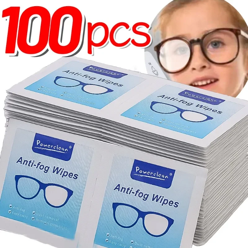 10/100Pcs Glasses Cleaning Wet Paper Disposable Anti Fog Misting Dust Remover Lens Wipes Sunglasses Phone Screen Cleaner