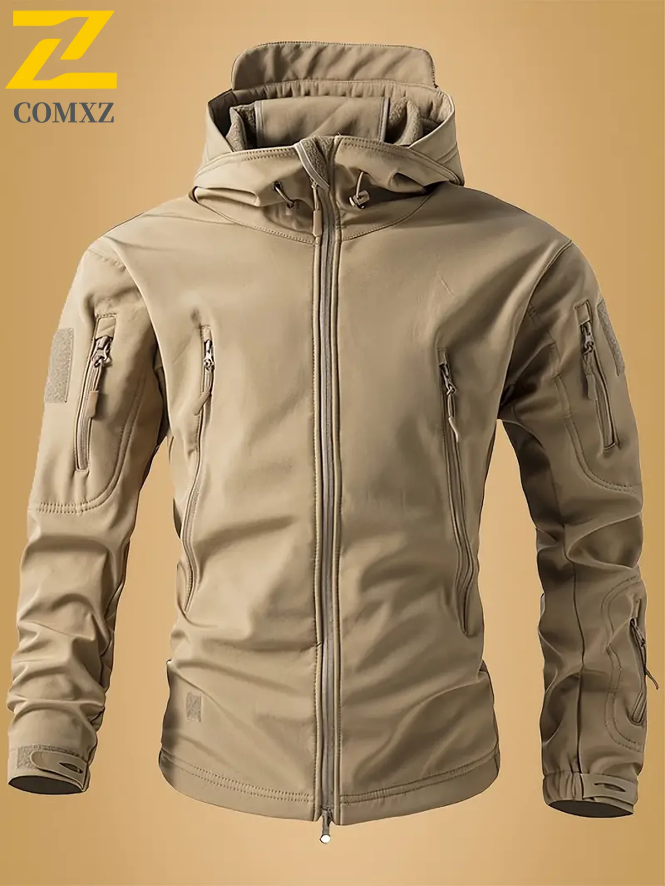 EiAO Men Tactical Softshell Jacket Waterproof Outdoor Hunting Coat Military Combat Windbreaker Warm Sports Jacket​ Windbreaker