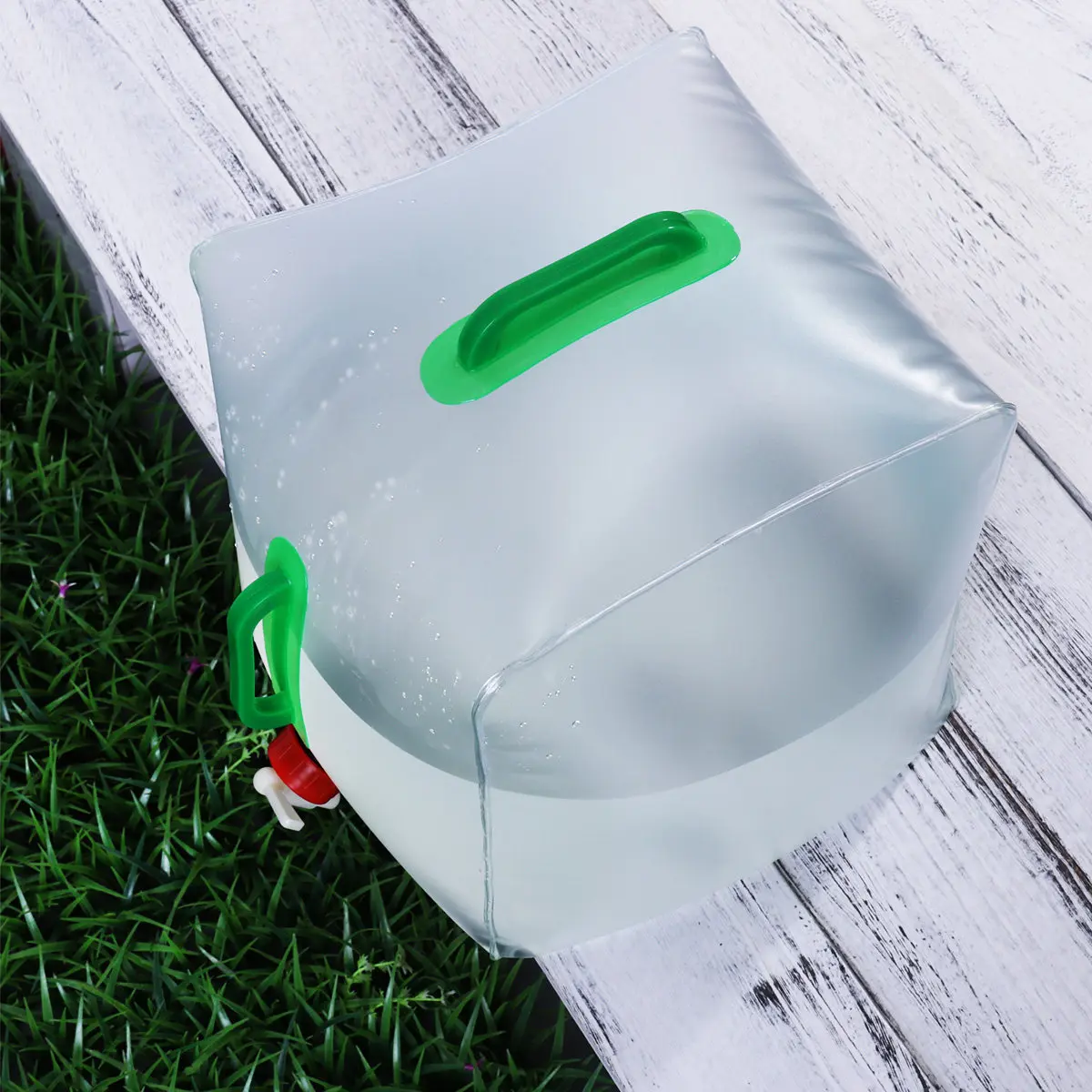 20L 휴대용 접이식 물통, 튼튼한 PVC 접이식 탱크(수도꼭지 포함), 정원, 여행, 캠핑, 야외용