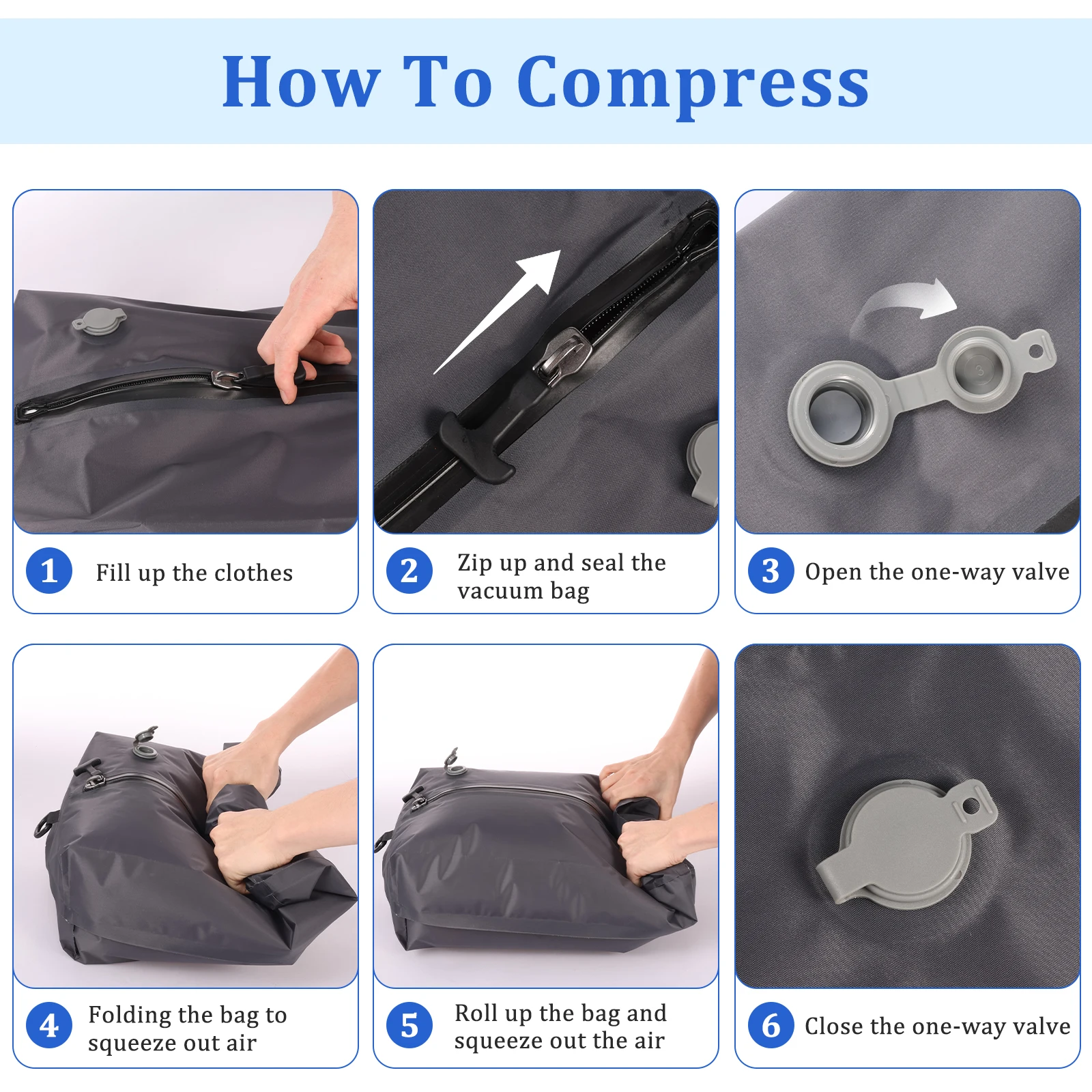 Nylon Travel Storage Compression Bag for Suitcases and Backpacks