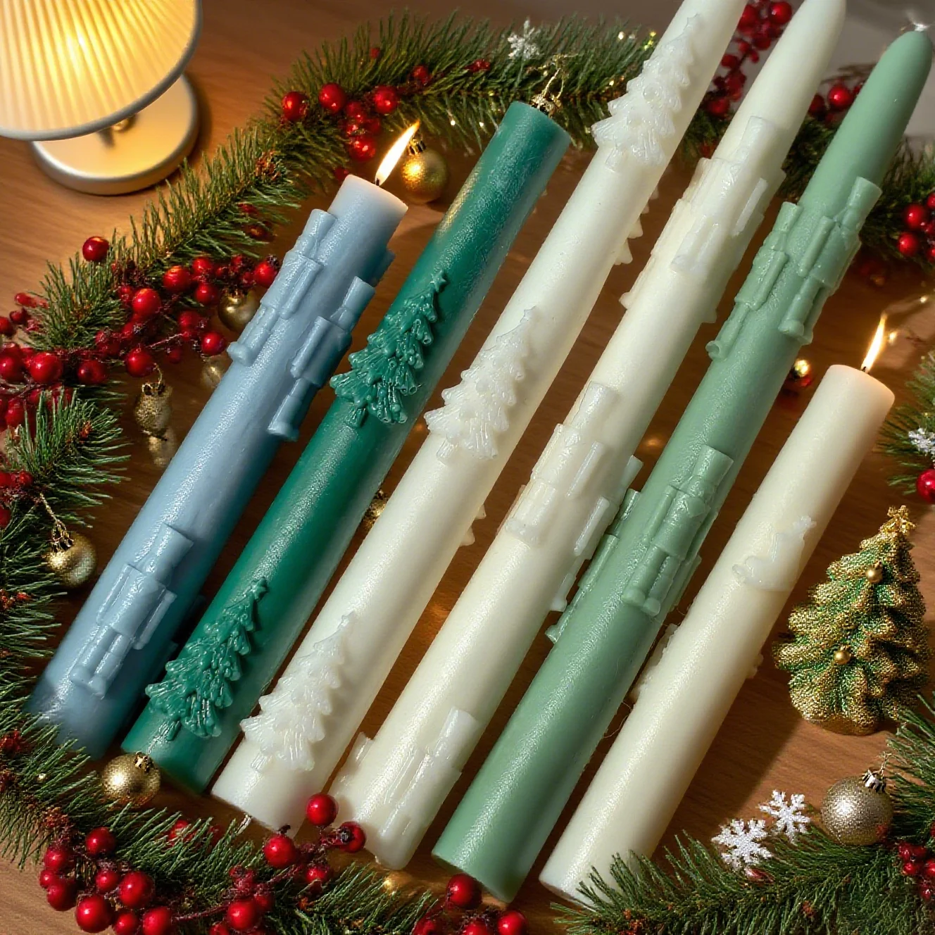 Weihnachten lange Kerze Silikonform DIY Stick Aroma Wachs Weihnachten Dekor Urlaub Zuhause Geschenk Handwerk – Detail 3