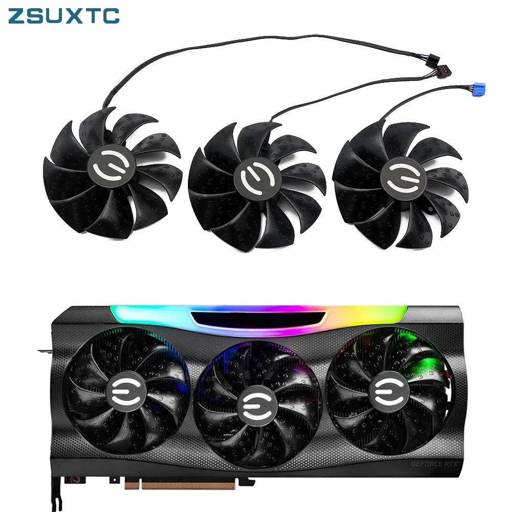 Substituição Dede Placa Gráfica Ventilador Cooler Pld09220s12h Rtx3080 Rtx3070 Evga Geforce Rtx 3070 3080 ti 3090 Ftw3 87 mm Fãs