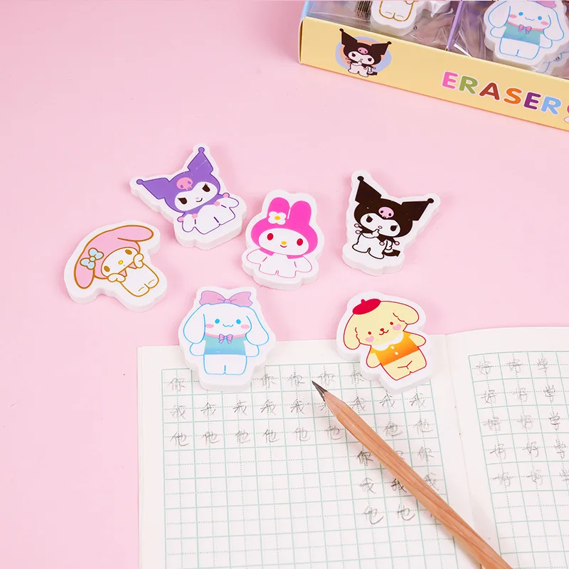Capibala 지우개 30pcs Labubu 연필 지우개 Sanrio 귀여운 새 스타일 깨끗한 학생 용품 사무 작업 도매 박스 선물