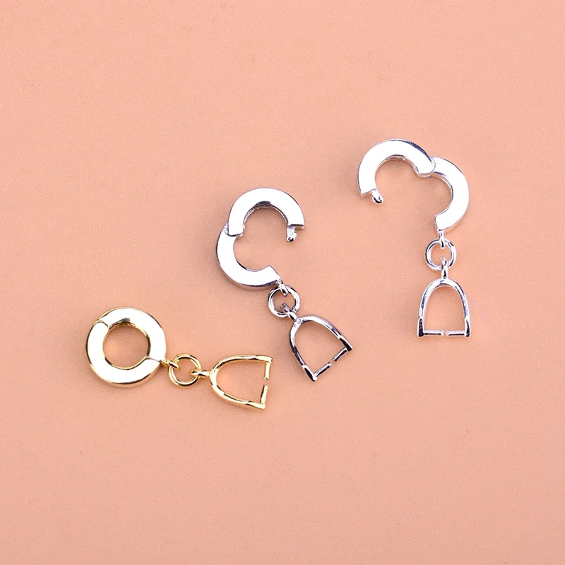 

925 sterling silver pendant clasp buckle jewelry diy accessories necklace earrings bracelet melon seed pin buckle
