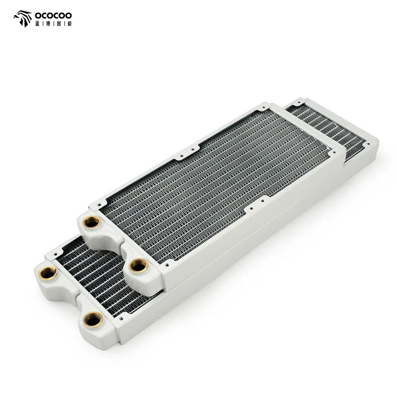 

OCOCOO Copper Radiator 240mm/360mm G1/4 Therad 27mm Thickness PC Water Cooler Heat Sink Suitable For 120mm Fan White PT240/360-W