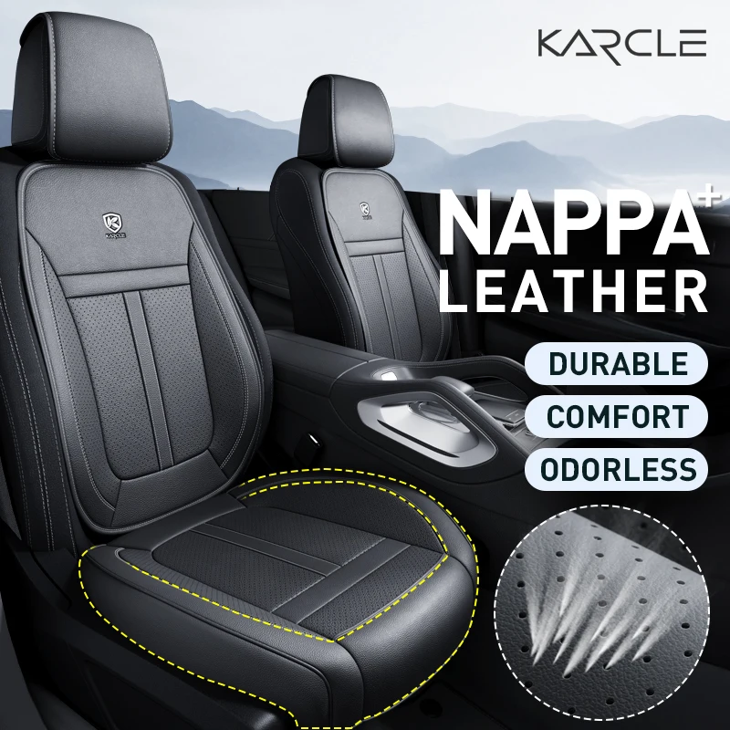 PU Leather Car Seat Covers Full Set 360&deg;Surrounded Adjustable Waterproof Front Back Seat Pad
