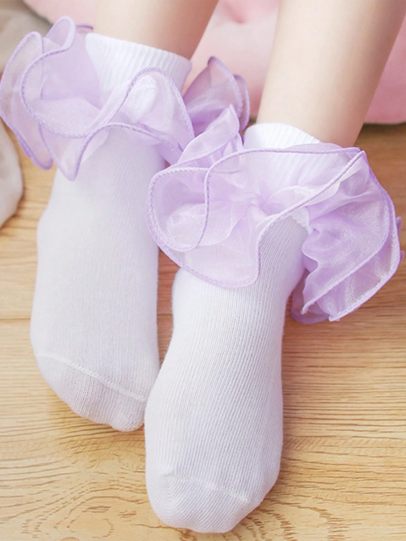 1 Paar süße Baby-Mädchen-Knöchelsocken mit Rüschenkanten, weiche, atmungsaktive Prinzessinnensocken, geeignet für den Alltag von Mädchen im Alter von 1-11 Jahren. – Detail 18