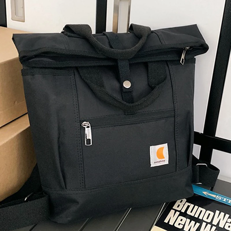 Waterproof Wax Oxford Hiking Backpack Outdoor Travel Bag Anti-theft Computer Backpack Retro Rolled Backpack Handbag Unisex