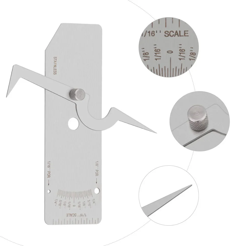Welding Measuring Tool Welding Ruler Welding Gauge Precision Stainless Steel Weld Gauge Undercut Depth Gage Measuring Tool 5