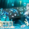 1Roll 2M Whisper Marine Life Material Backing daily Stickers Sea Shimmer Adhesives Supplies Tape Roll PET Deep Scrapbook 50mm*2m 1