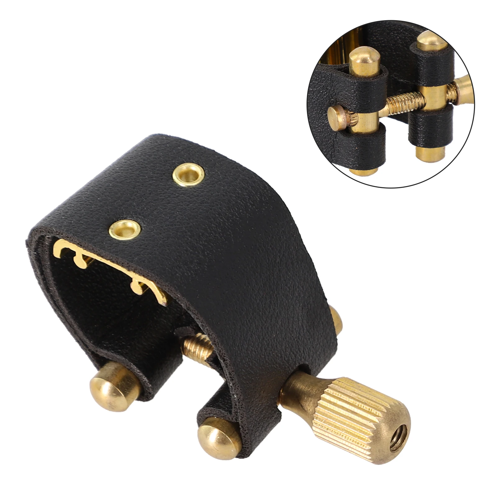 Boccaglio Legatura Soprano Sax Bocchino Clip Di Fissaggio In Pelle Pu Per Soprano Sax Meta Pratico Di Alta Qualità