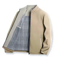 New Autumn Loose-fit Men's Casual Stand Collar Jacket Waterproof For Middle-aged Elderly Men Thin Material