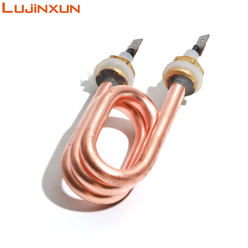 LUJINXUN Immersion Electric Water Heater Red Copper Tube 220V 1200W M12 Thread 75-80mm Tube Length