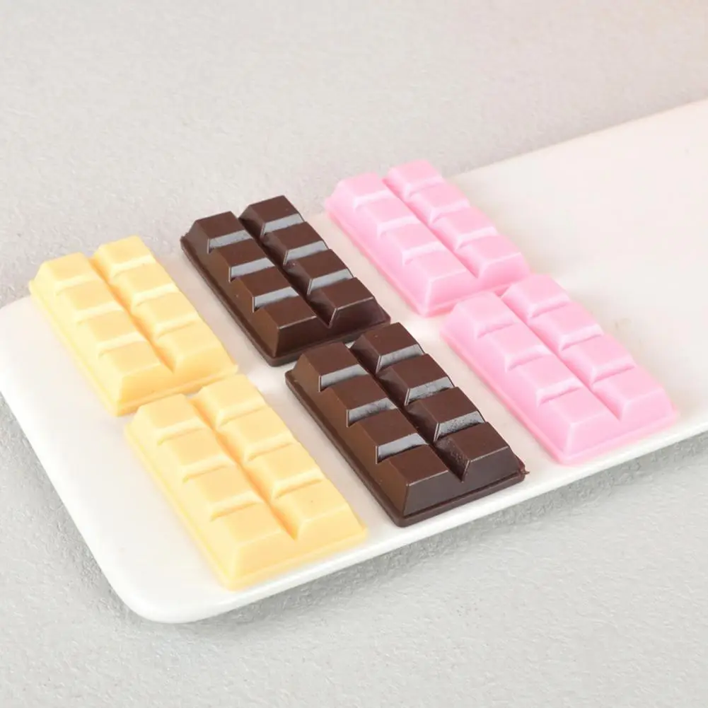 6*3.5cm 8 Grids Simulated Chocolate Model Lifelike Decorations For Parties Weddings Christmas Fake Chocolates Stick Ornaments