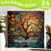 1Pc Magical Tree Coloring Book For Adults And Teens Featuring 24 Pages Graffiti Painting Drawing Gift For Holiday Birthday ﻿ 1