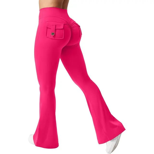 Leggings slim à séchage rapide, pantalon évasé de yoga, vêtements de sport décontractés longs et élastiques