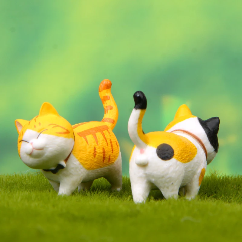 2023 Cute Mini Animal Figurines Japan Anime Bell Cat Doll Lovely PVC Simulation Cat Statue Gifts Home Decor Ornaments Crafts