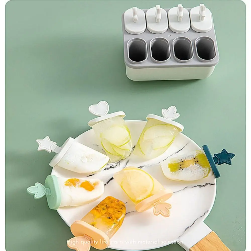 Reusable Ice Cream Makers Kitchen Tools Accessories DIY Popsicle Mold with Lid Stick For Bar Home Party Summer
