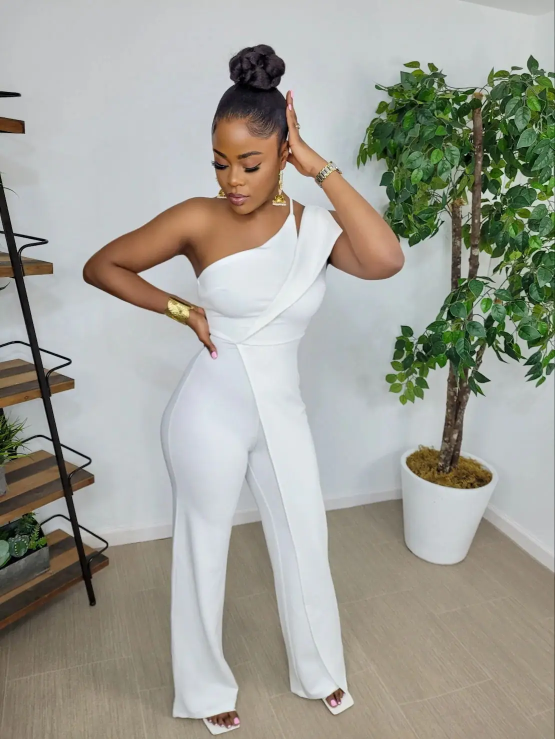 Wide Leg Women's White Party Jumpsuits Previn Women's Summer