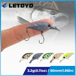 LETOYO 50mm 3.2g mini Crank 0-1.5m depth  Hard Bait High Quality Crankbait Wobblers  For Trout bass Fishing Lures Tackle