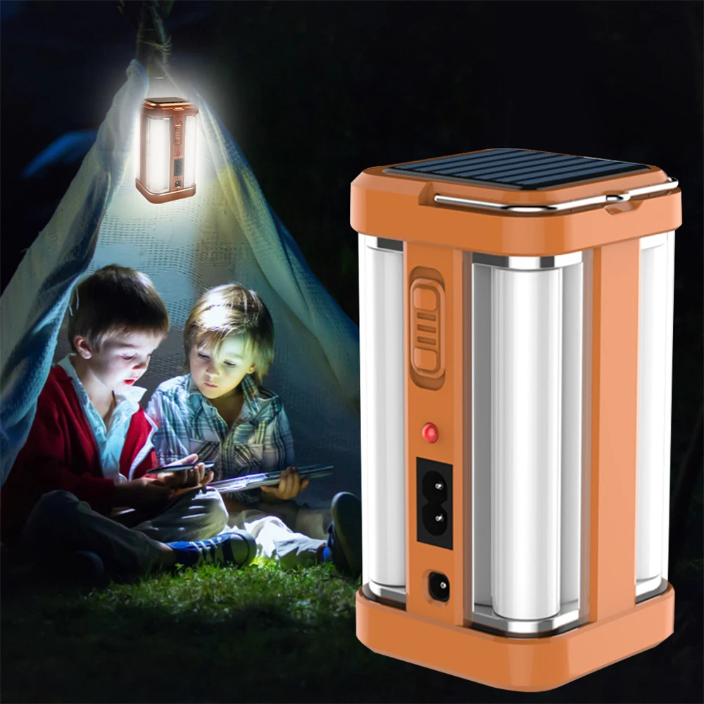 

Portable LED Solar Camping Light 2 Mode Flashlight Multifunctional Rechargeable Waterproof Hang Tent Lantern Lamp Working Light