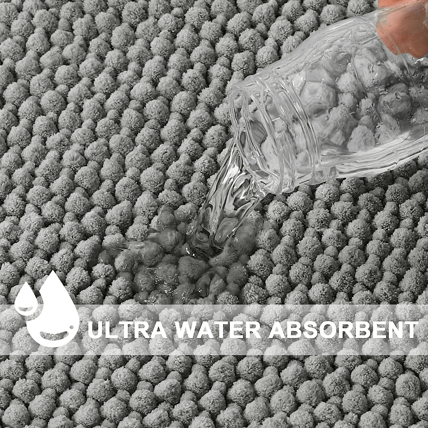 Solid color pet door mat super absorbent extra dense chenille soft bathroom non-slip floor mats dirt-resistant entrance mat floor mat bathroom mat absorbent bathroom mat bathroom floor mat toilet mat bath mat