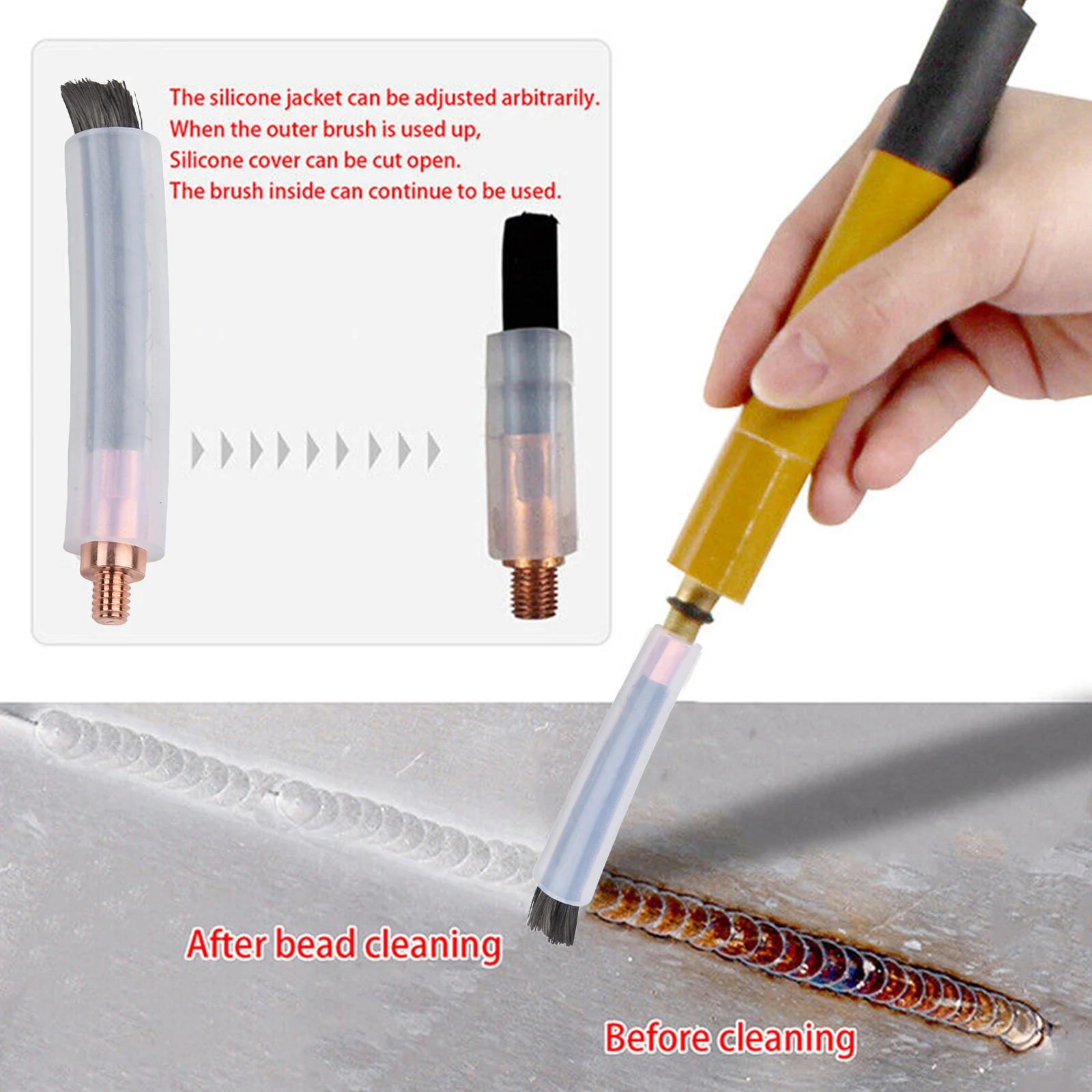 

Кисть для пилинга TIG WIG MIG Brush M6/8/10, инструмент для очистки сварки и сварки Weldseam