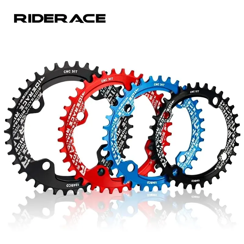 RIDERACE 자전거 크랭크 체인링 104BCD 원형 좁은 와이드 32T/34T..