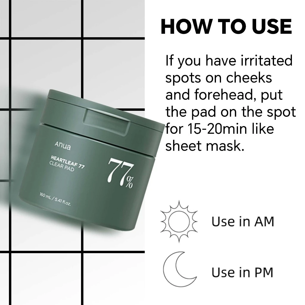 ANUA Heartleaf 77 Toner Dead Skin Care Low pH Daily Toner Exfoliating Pads (70 pcs)- Korean Original