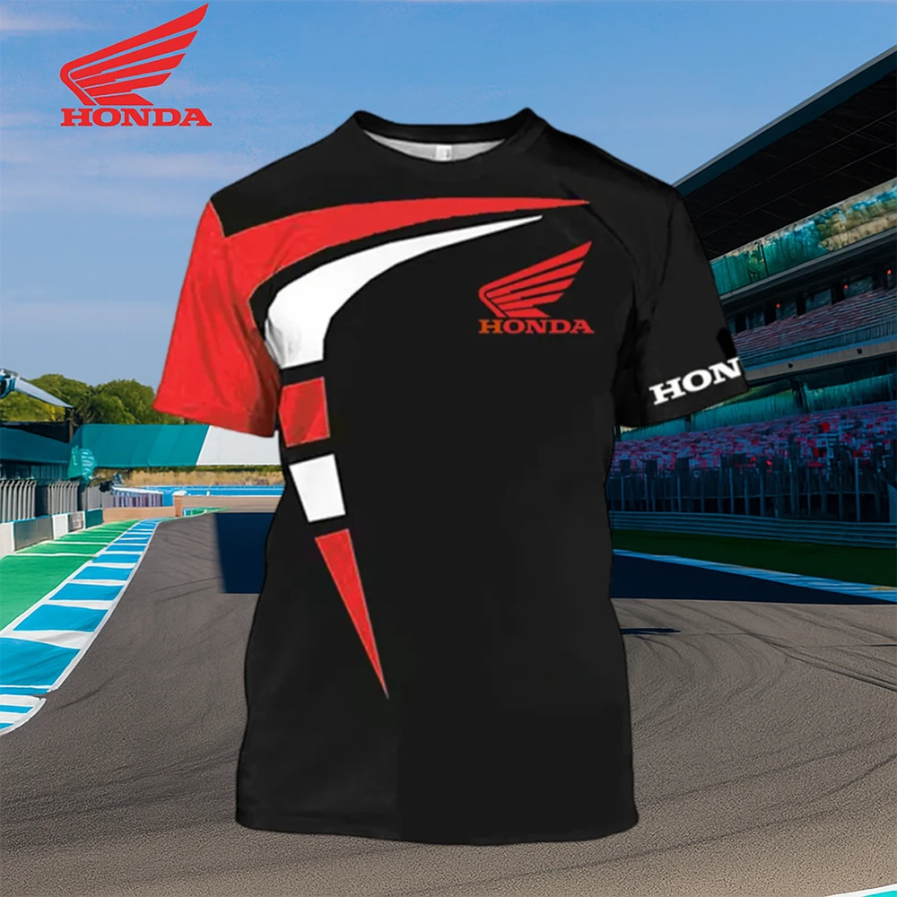 혼다 레이싱 팀 남자 여름 오토바이 티셔츠 빠른 건조 통기성 짧은 소매 바이커 스포츠웨어 저지 라이딩 및 야외