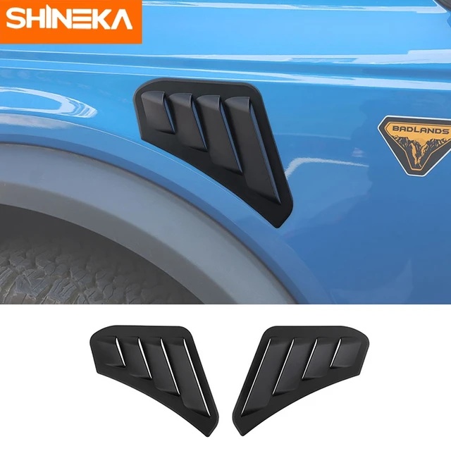 SHINEKA ABS Car Body Wheel Brow Side Fender Grills Style Decoration Cover  for Ford Bronco 2021