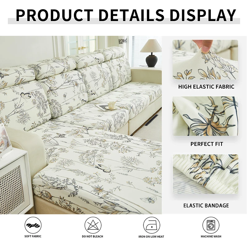Sofa Seat Cushion Cover Printed Sofa Couch Covers Wear-Resistant Sofa Cover for Pets Kids Stretch for Sectional Slipcovers 1PC 4
