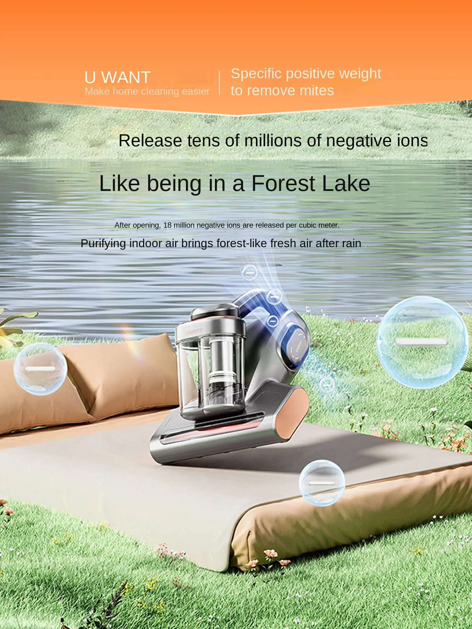 Uwant M200Pro Wireless Acaro Remover Elettrodomestici Letto Aspirapolvere Piccolo Sterilizzatore Acaro Remover Cleaner