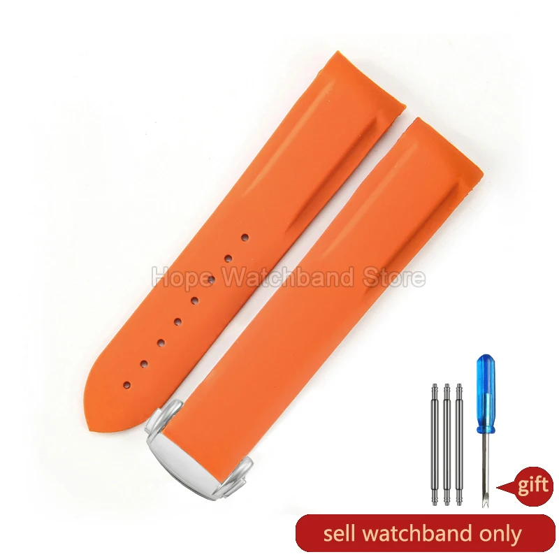 Omega Seamaster Vibrant Orange Silicone Watchband - Durable, Heat-Resistant & Soft-Textured