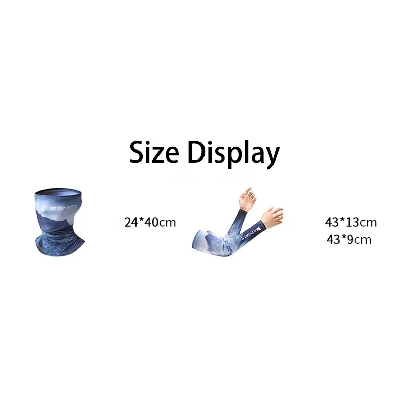 2PCS/Set New Summer Ice Silk Cycling Arm Sleeves Breathable Bandana Mask Combination Suit Elastic Cold UV Sun Protection