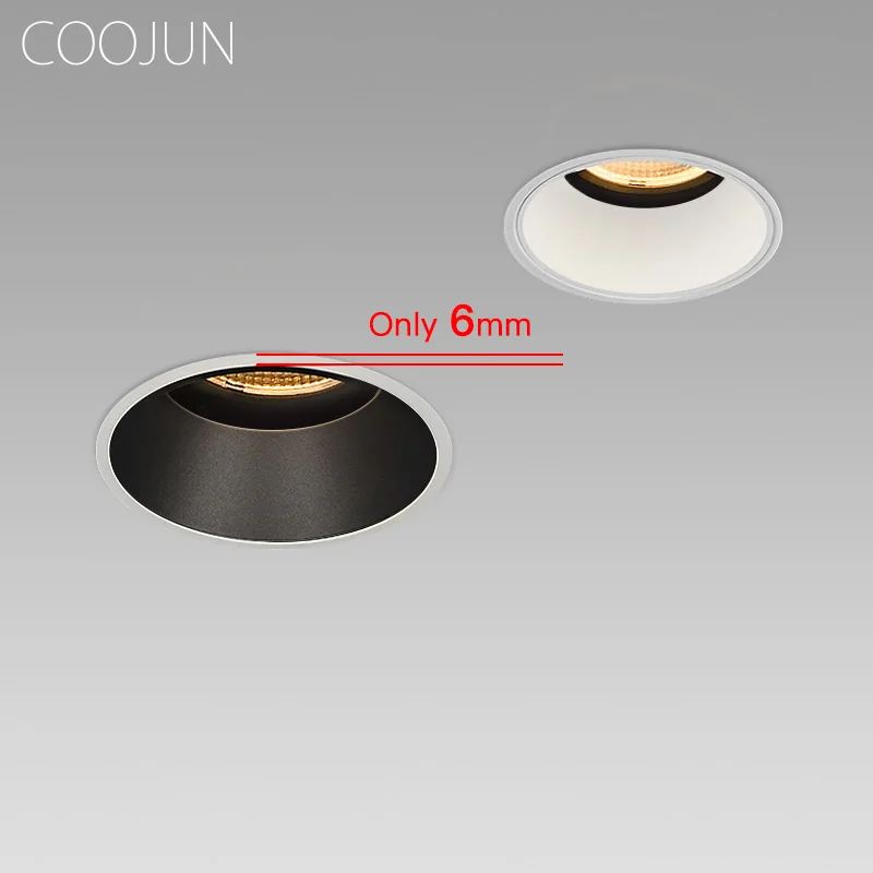 COOJUN High Quality Anti-glare Narrow Edge Spotlight Embedded Slow Start Living Room Home LED Ceiling Light Wall Wash Downlight 4k fixed frame projector screen home cinema home theater narrow edge wall mount screen 16 9